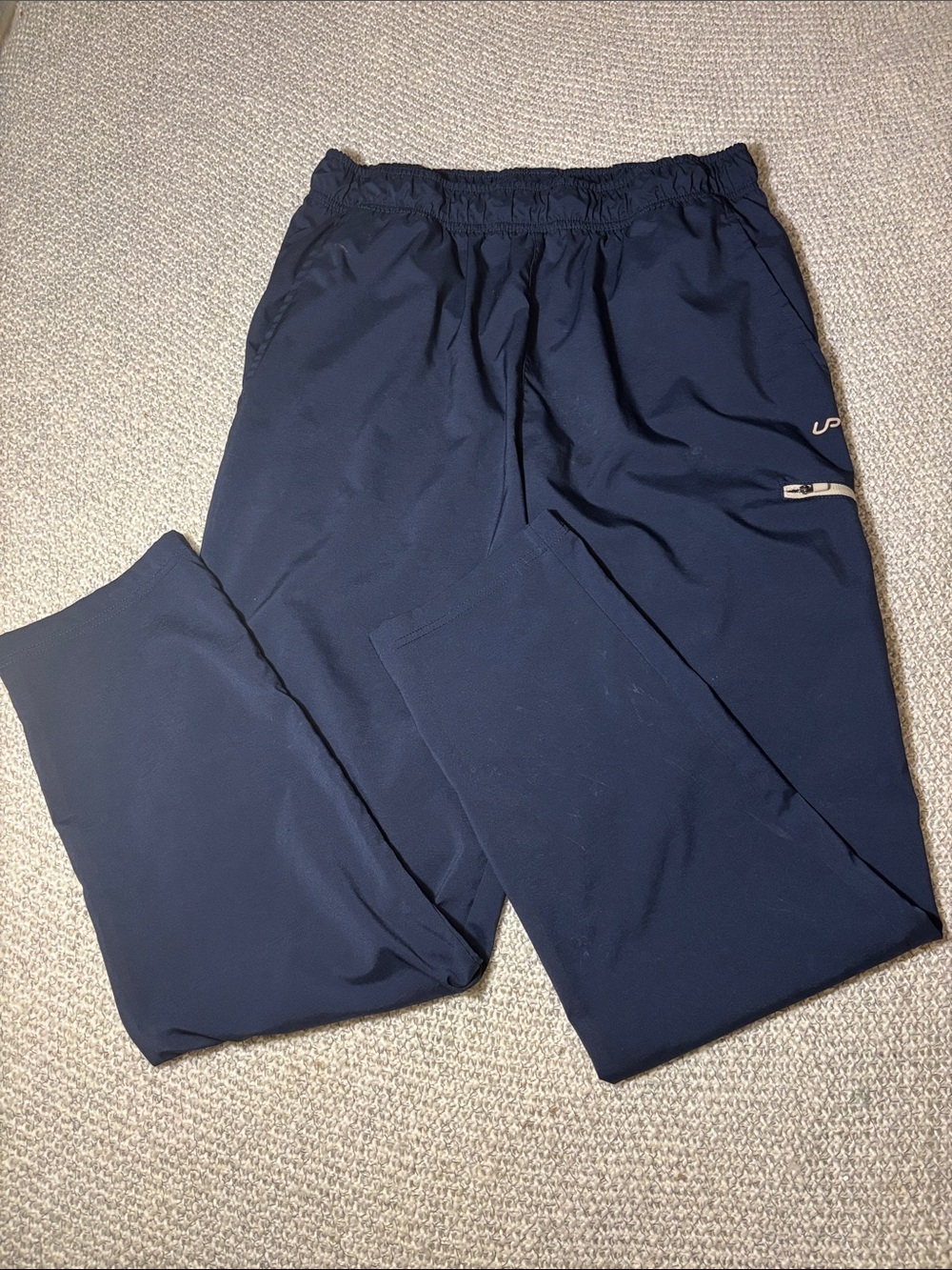 Men's Navy Athletic Qwick Dry Windbreaker Track Pants